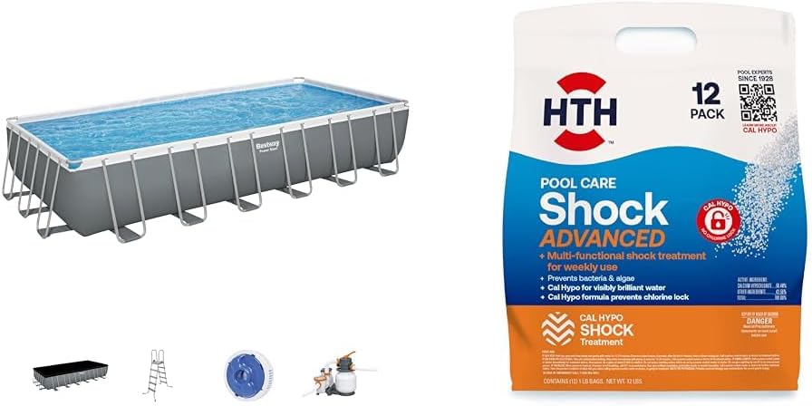 Power Steel 14' x 8'2 x 39.5 Oval Above Ground Pool Set Includes 530gal Filter Pump Ladder