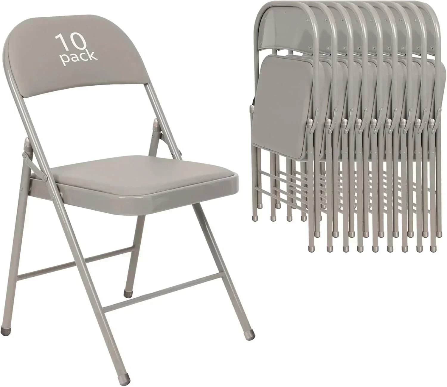 6 Pack Black Folding Chairs with Leather Chairs Events Office Wedding Party Upholstered Chairs