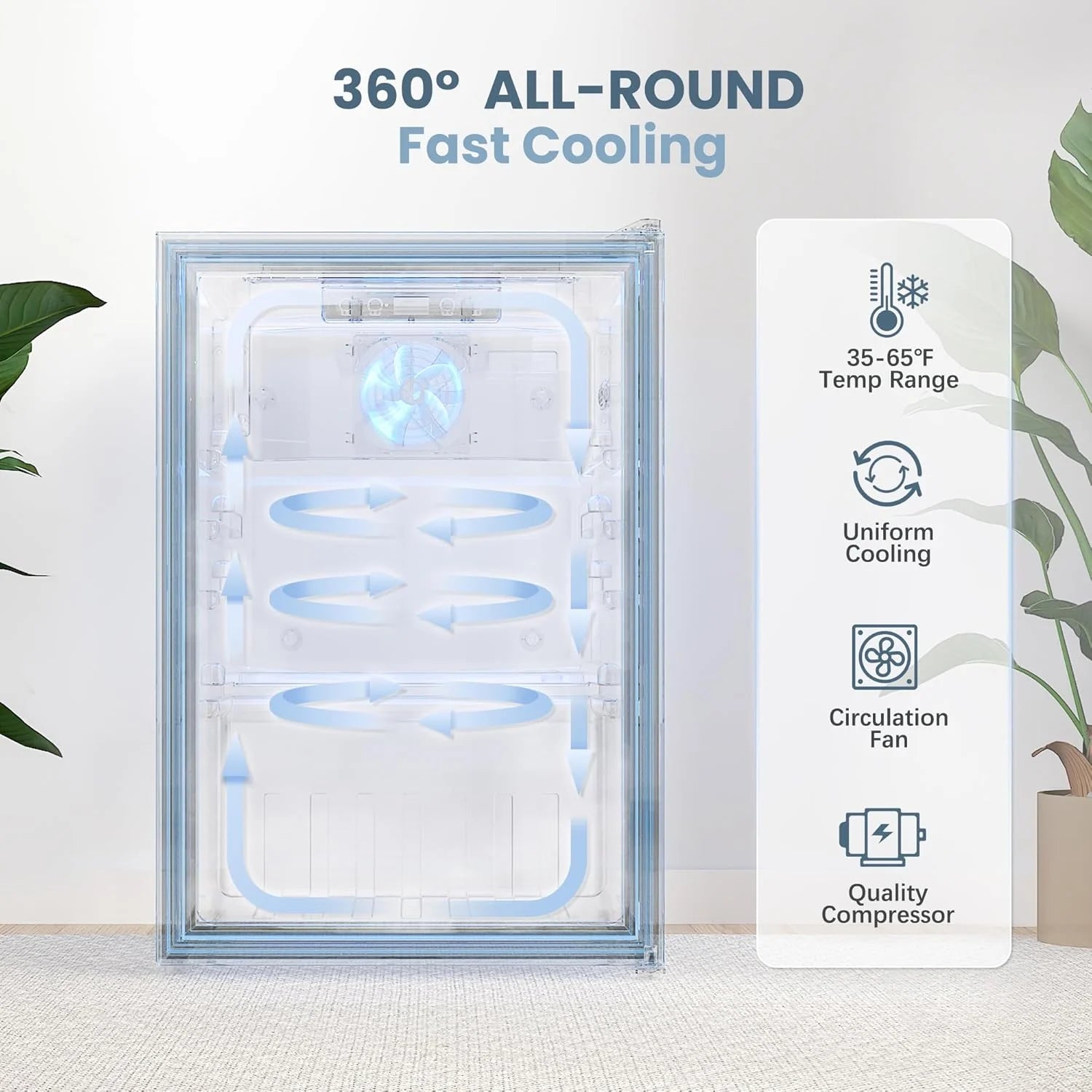 Beverage Refrigerator Cooler-120 Cans Freestanding Mini Fridge Cooler with Glass Door