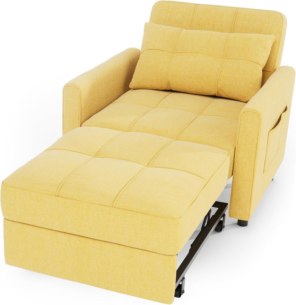 Sofa Bed Chair 3 in 1 Convertible Pullout Single Sleeper Chair Bed Spacious Multifunctional Sofa