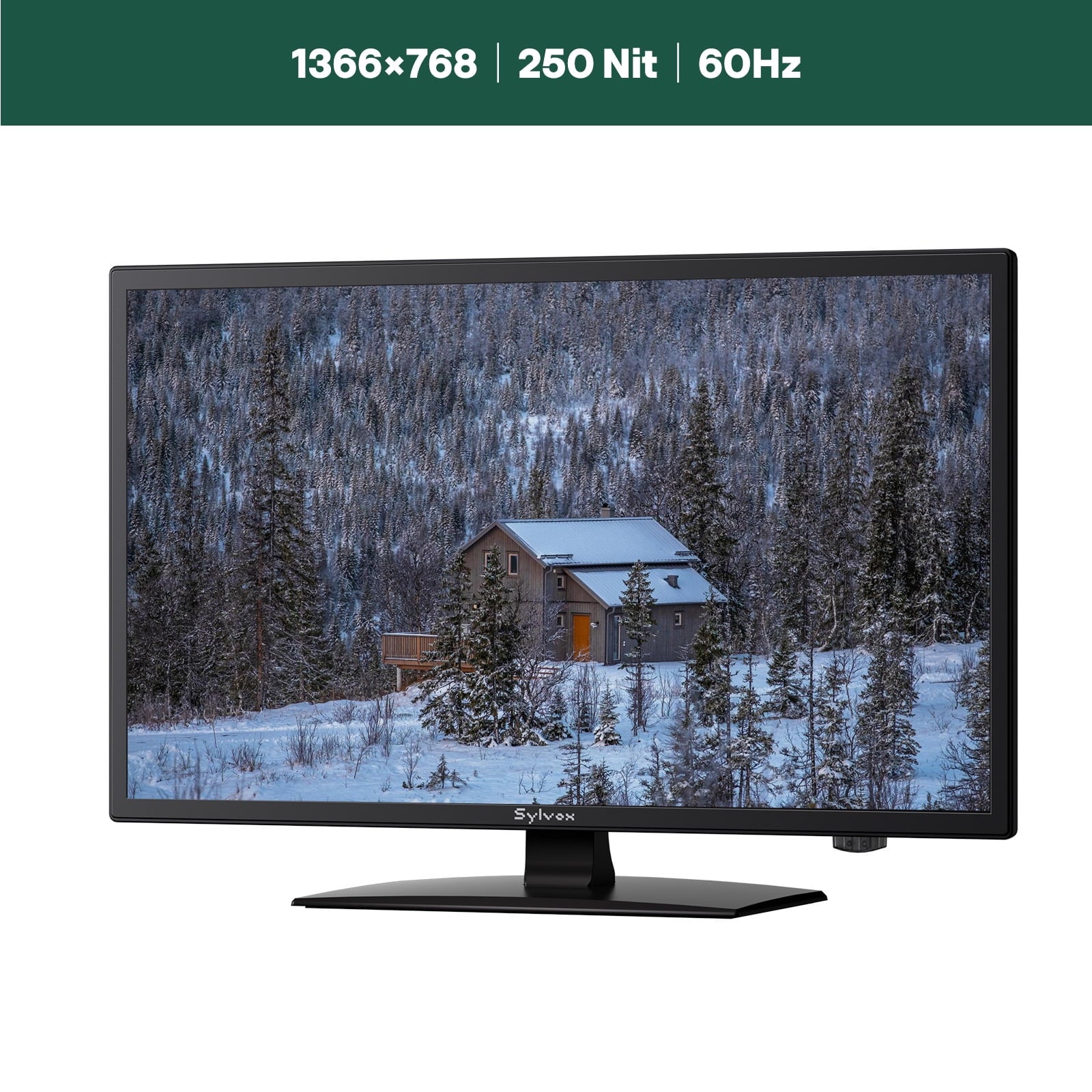 SYLVOX 27 Smart RV TV with Wall Mount, 12 Volt TV with Built-in DVD Player, 1080P Google OS ATSC NTSC WiFi Bluetooth HDMI USB, AC/DC Powered, for RV Camper Van (Trailer Series)