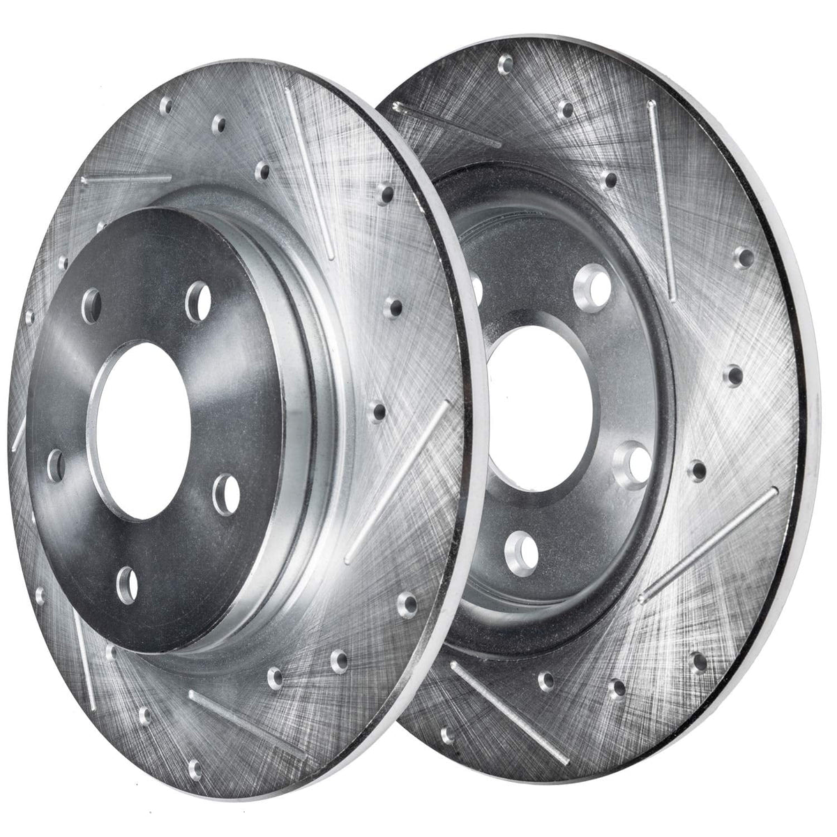Detroit Axle - Rear Brake Kit for Hyundai Tucson Kia Sportage 2022 2023 2024 2025, 11.81 inch Drilled and Slotted Disc Brake Rotors Ceramic Brakes Pads Replacement