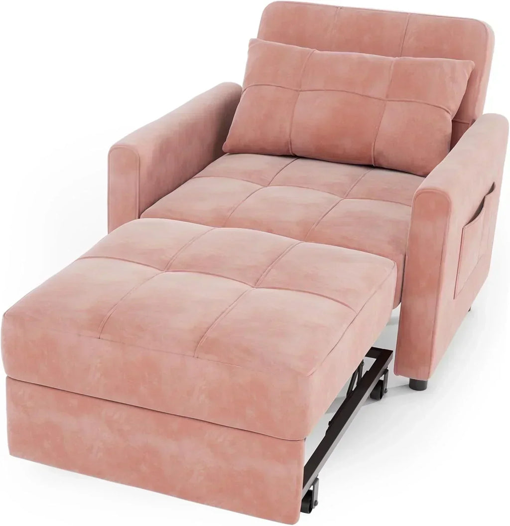 Sofa Bed Chair 3 in 1 Convertible Pullout Single Sleeper Chair Bed Spacious Multifunctional Sofa