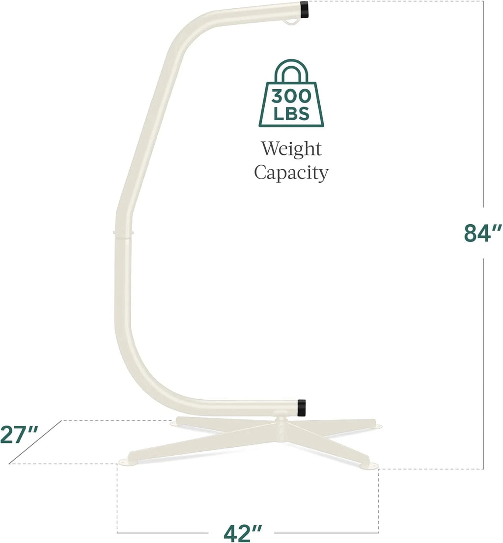 Best Choice Products Metal Hanging Hammock C-Stand for Chair/Weather-Resistant Finish, Offset Base - Stand Only - Black