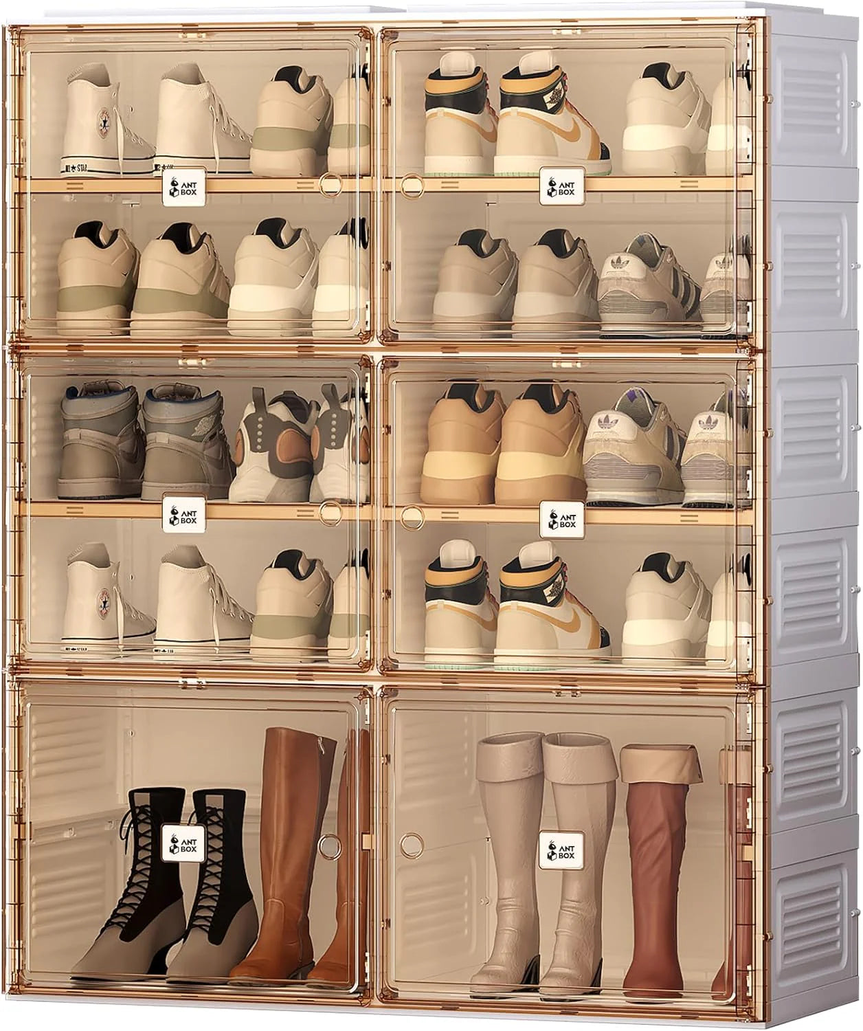 ANTBOX Portable Shoe Rack Organizer for Closet Entryway, Stackable Sneaker Storage