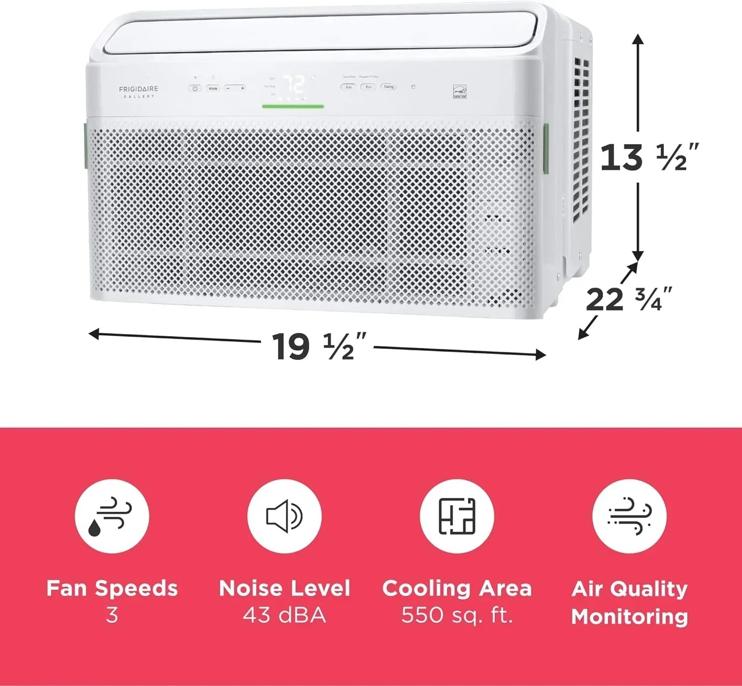 Frigidaire GHWQ103WC1 Inverter Quiet Temp Room Air Conditioner 10,000 BTU with Wi-Fi Connected