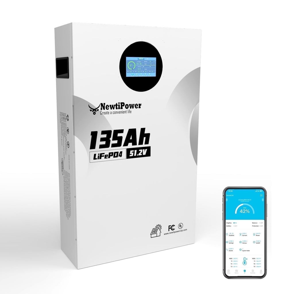 48V 135Ah 5.12KW Server Rack Lithium LiFePO4 Battery with Monitor&200A BMS Grade A Cells, Supports CAN/RS232/RS485,10000+ Cycles,Perfect for RV,Home Storage,Solar Power System