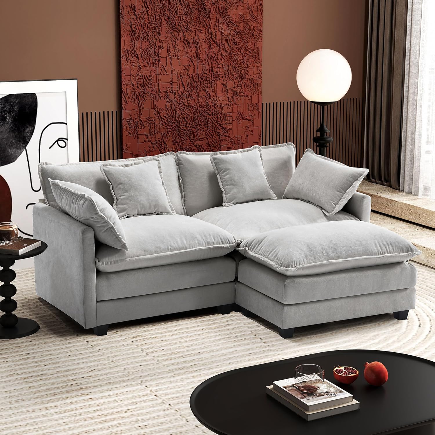 ihanherry 146-inch U-shaped modern sofa modular area cloud sofa
