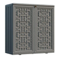Indoor Outdoor Storage Cabinet Waterproof with Shelf Off White Plastic Outdoor Cabinets