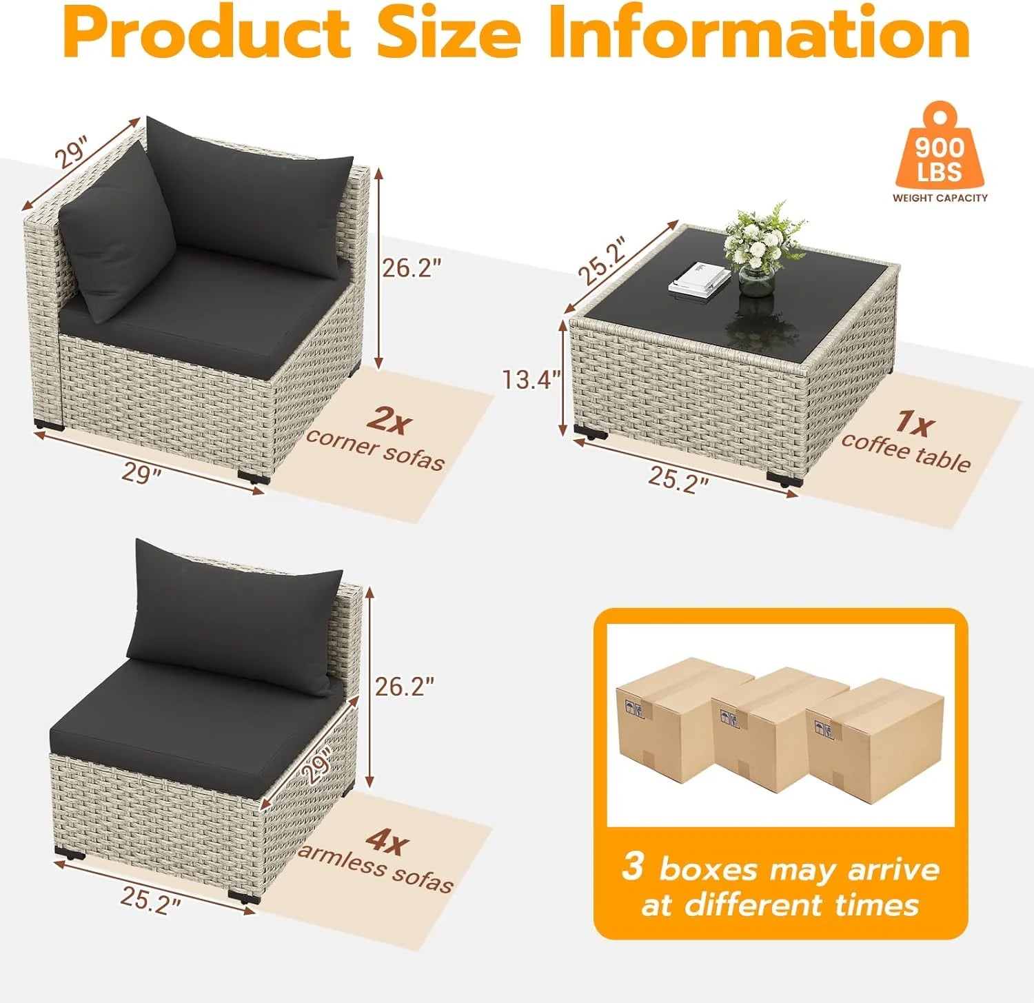 UDPATIO Outdoor Patio Furniture Set, 7-Piece PE Wicker Sectional Sofa with Tea Table, Outdoor Conversation Set for Patio, Garden, Backyard Green