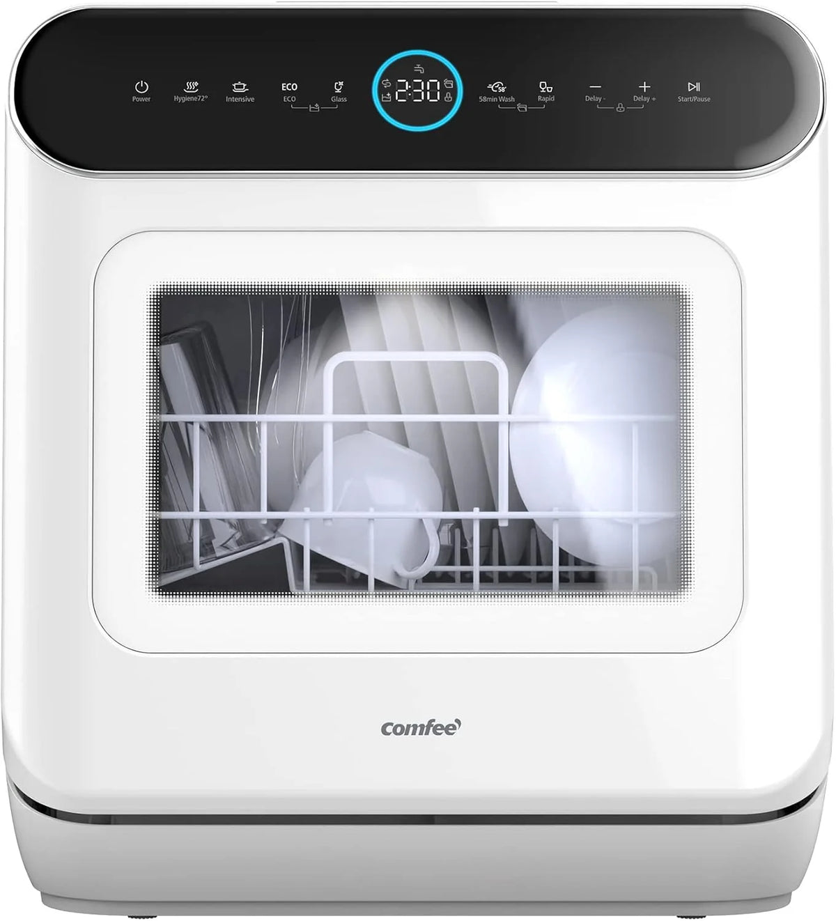 COMFEE' Portable Mini Dishwasher Countertop with 1.32Gal Built-in Water Tank