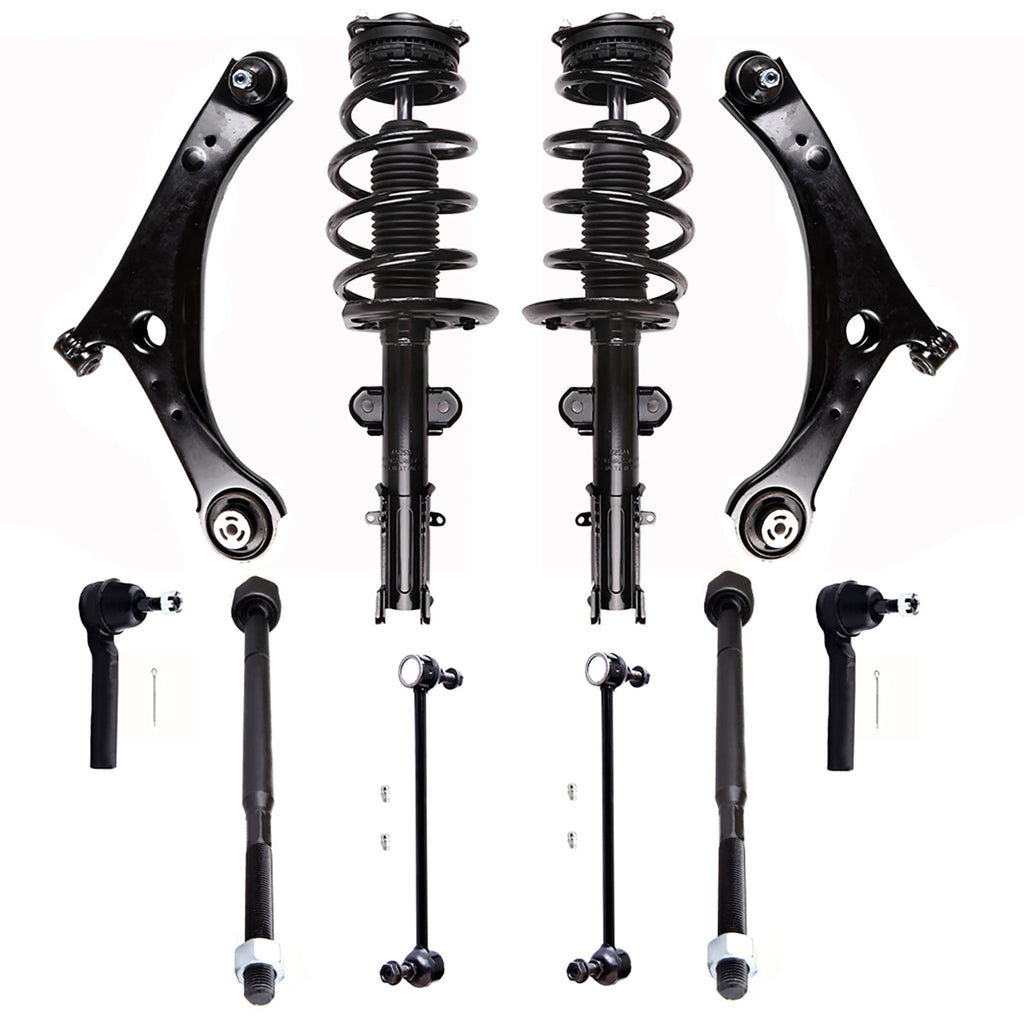 SCITOO 10PCS Front Complete Struts Assembly Control Arm and Ball Joint Assembly Stabilizer Bar Link Tie Rod End Fit For Chrysler,For Dodge,For Volkswagen