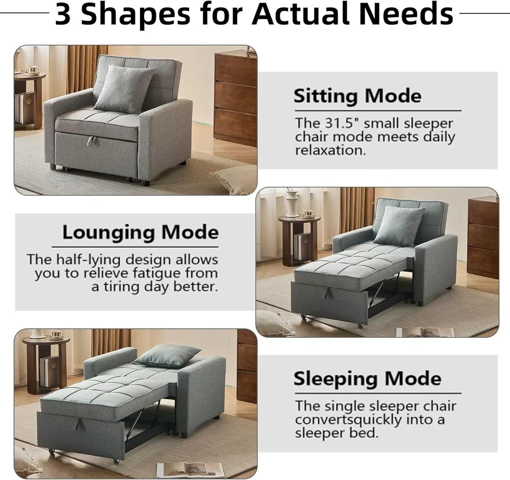 Sofa Bed Chair Convertible Sleeper Sofa with Pull-Out Bed