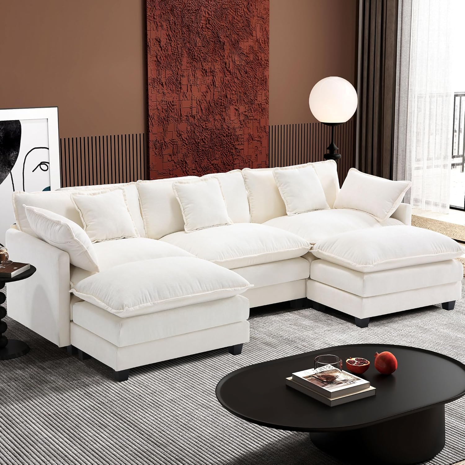ihanherry 146-inch U-shaped modern sofa modular area cloud sofa