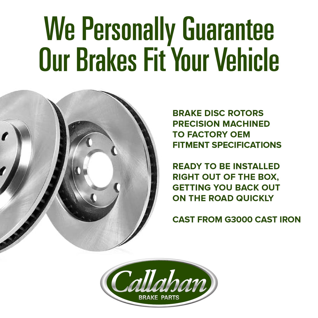 Callahan Brake Parts Brake Kit for Honda Civic 2020-2024, Honda Insight 2019-2022 Rear Drilled and Slotted Brake Rotors with Ceramic Brake Pads EBYK044636