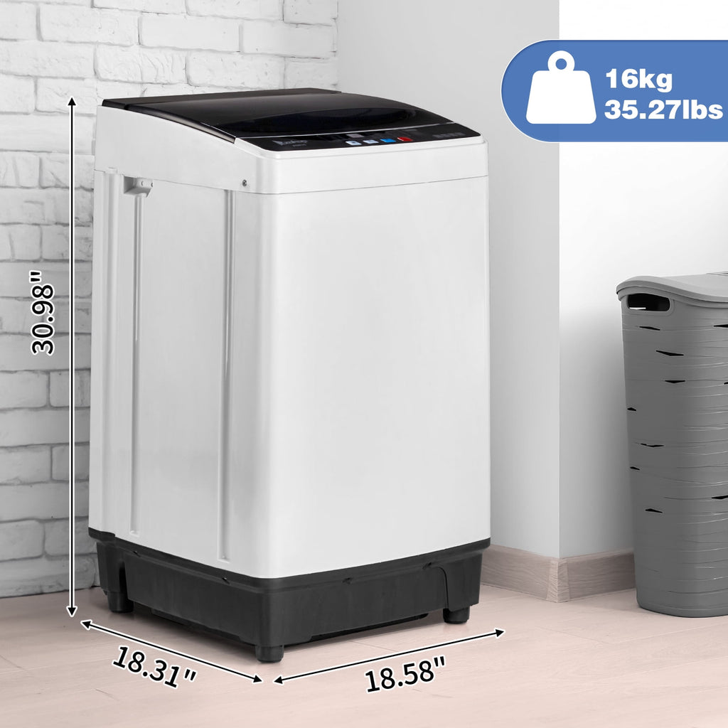 Ktaxon 17.8LBS Full Automatic Washing Machine and 3.5CuFt Portable Clothes Dryer Set, Compact Laundry Washer and Dryer Combo Set with Stainless Steel Inner Tub, for Apartment, Dorms, Home
