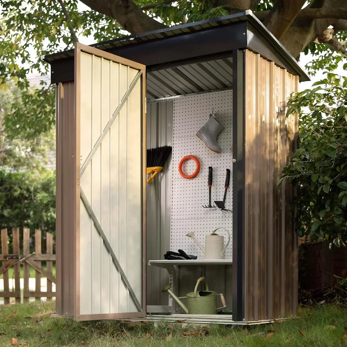Devoko Outdoor Storage Shed Lockable Metal Garden Shed Steel Anti-Corrosion Storage House