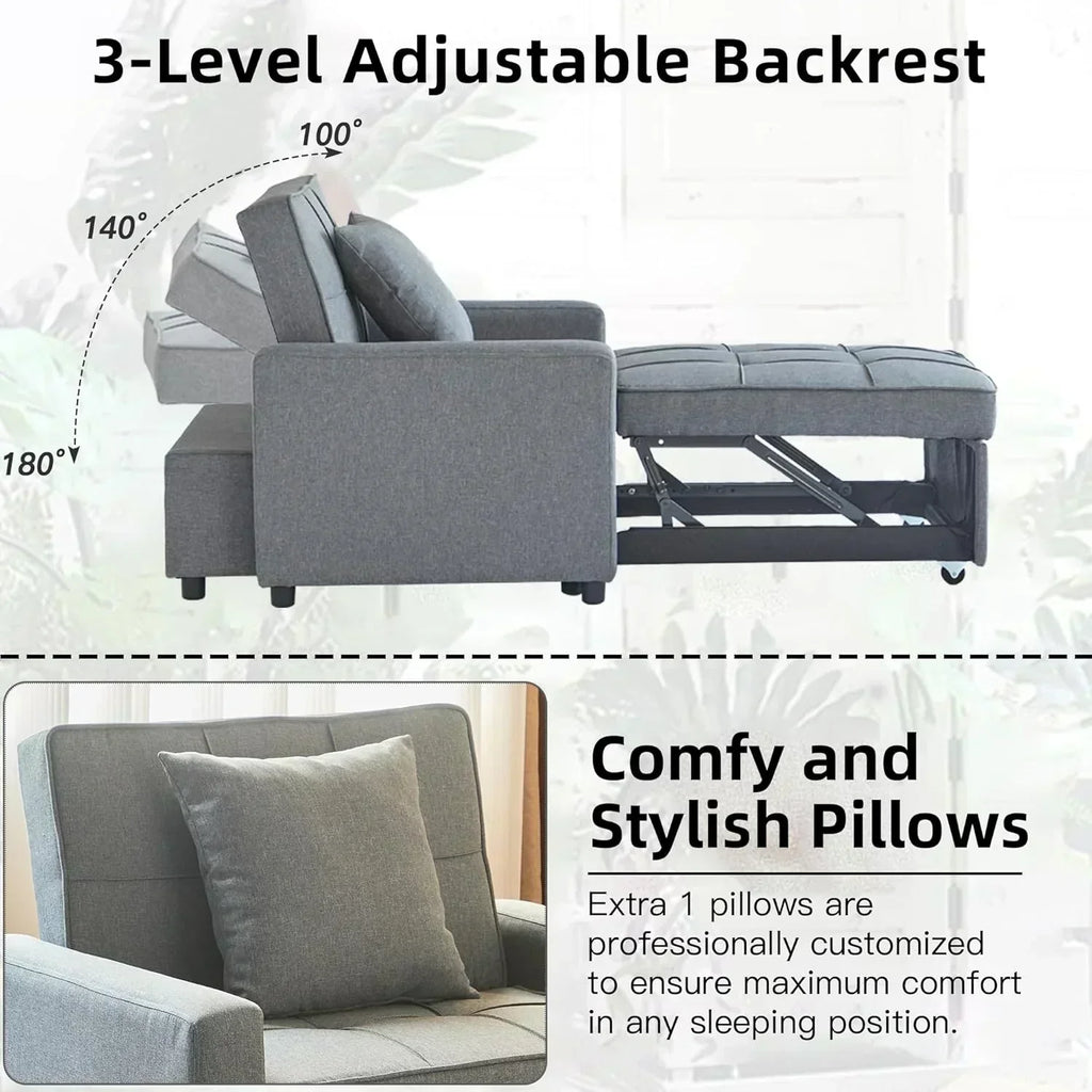Sofa Bed Chair Convertible Sleeper Sofa with Pull-Out Bed