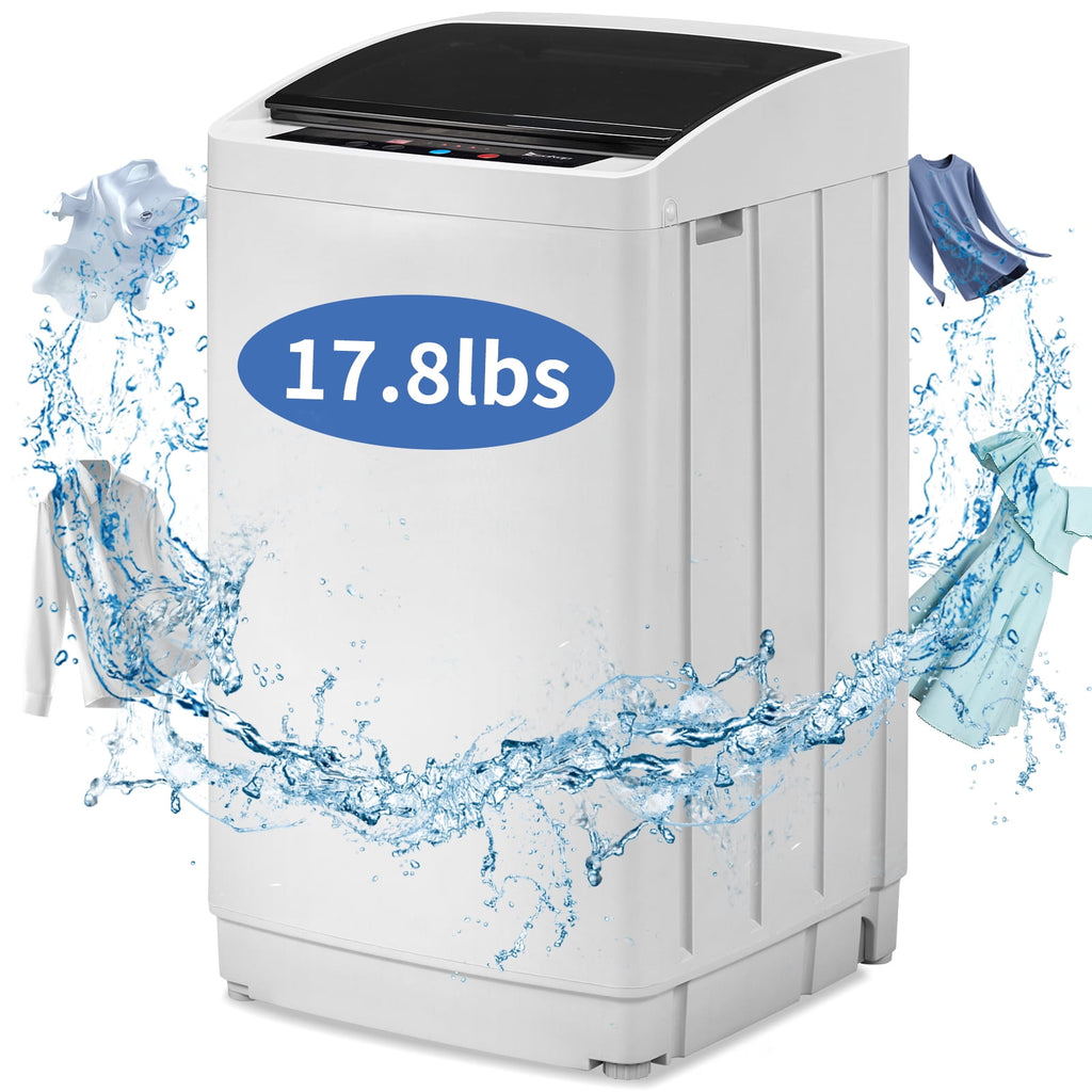 Ktaxon 17.8LBS Full Automatic Washing Machine and 3.5CuFt Portable Clothes Dryer Set, Compact Laundry Washer and Dryer Combo Set with Stainless Steel Inner Tub, for Apartment, Dorms, Home