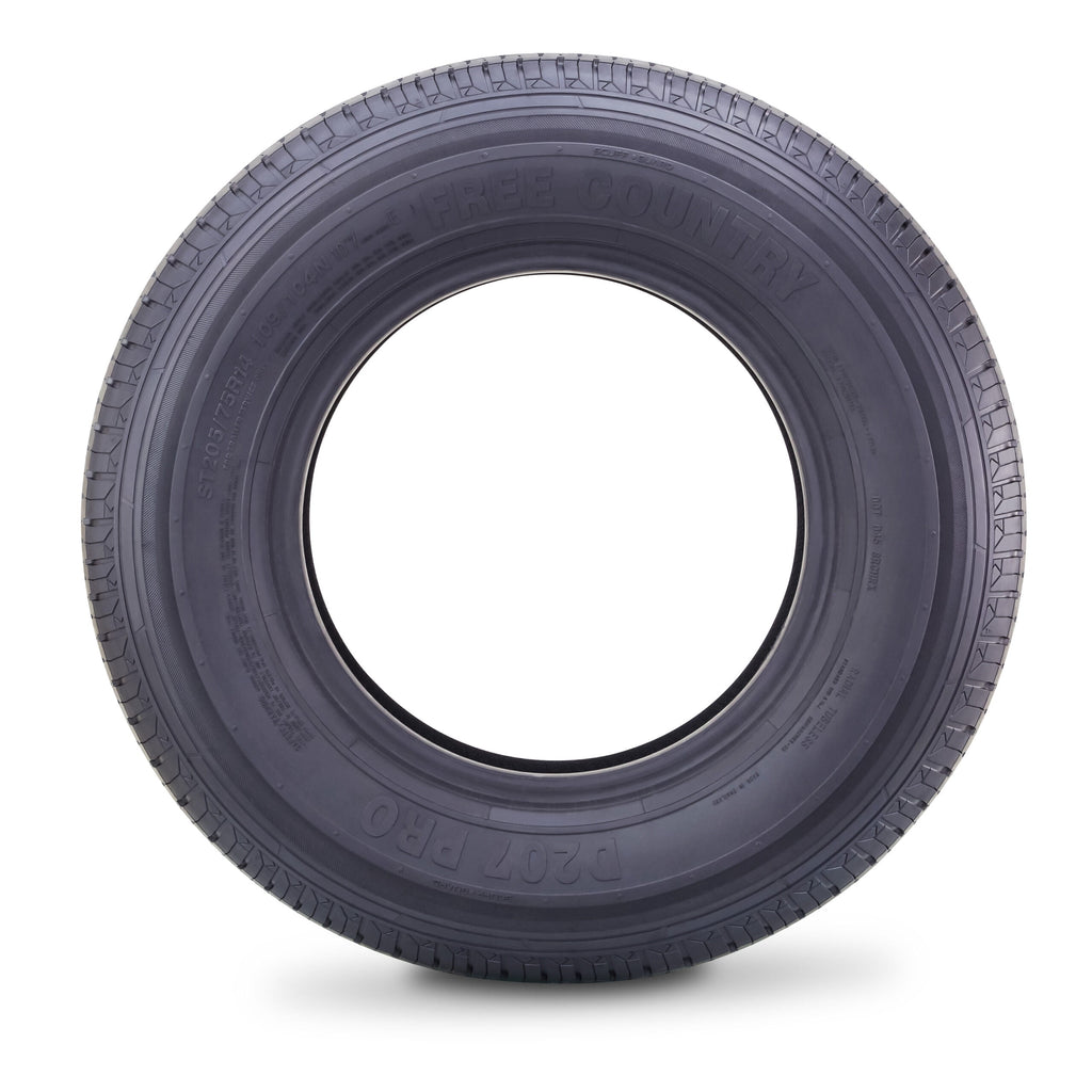 Free Country Heavy Duty Trailer Tire ST205/75R14 10-Ply Load Range E 109N Steel Belted Radial w/Scuff Guard 11192, Set4