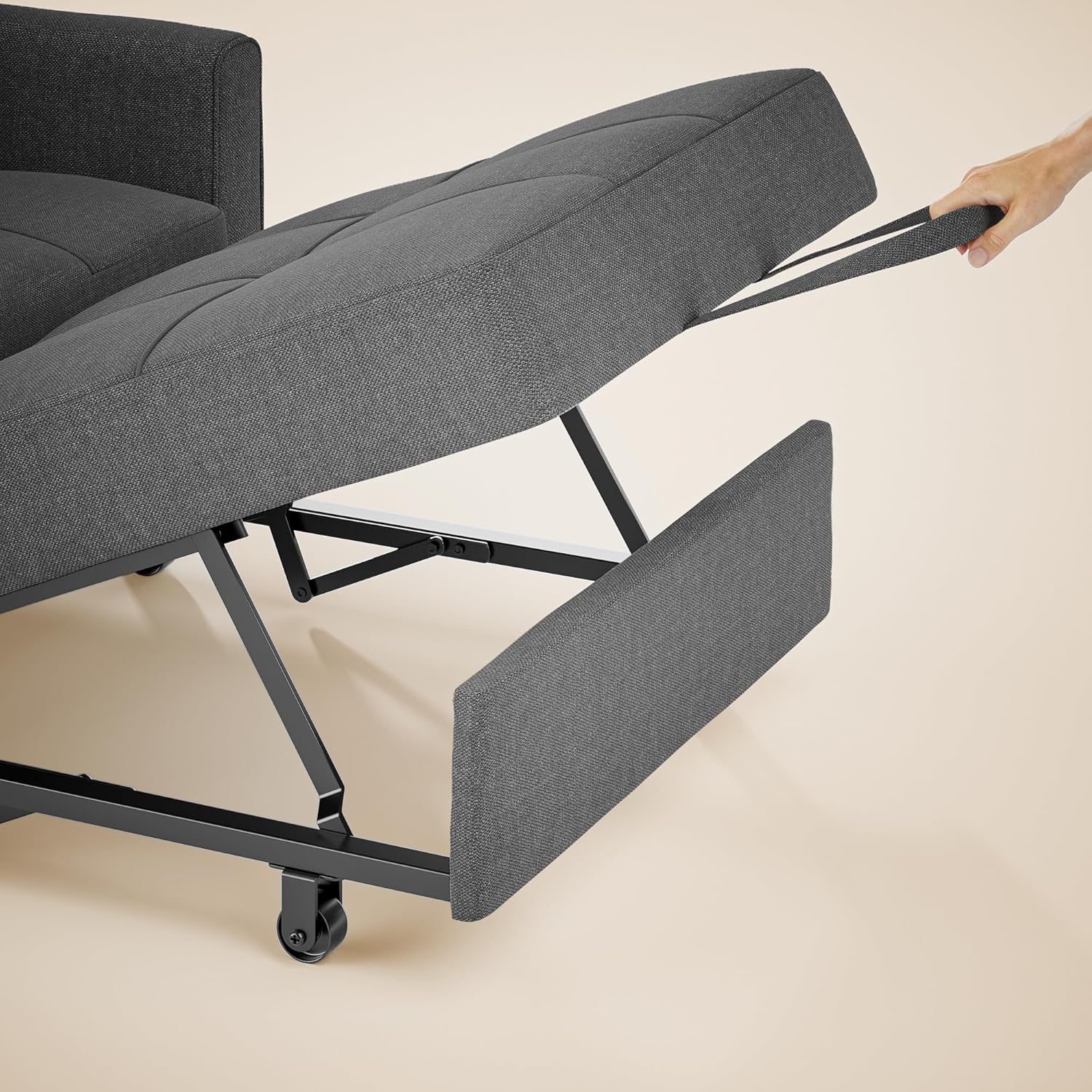 Sofa Bed Chair 3 in 1 Convertible Pullout Single Sleeper Chair Bed Spacious Multifunctional Sofa