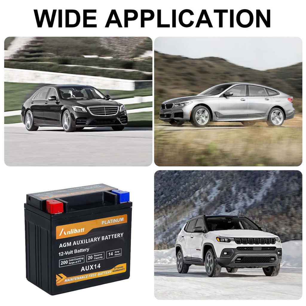 Anlibatt Platinum AGM Group 49 Battery, 12 Volt Rechargeable Automotive Batteries for Car, H8 900CCA 95Ah 160RC