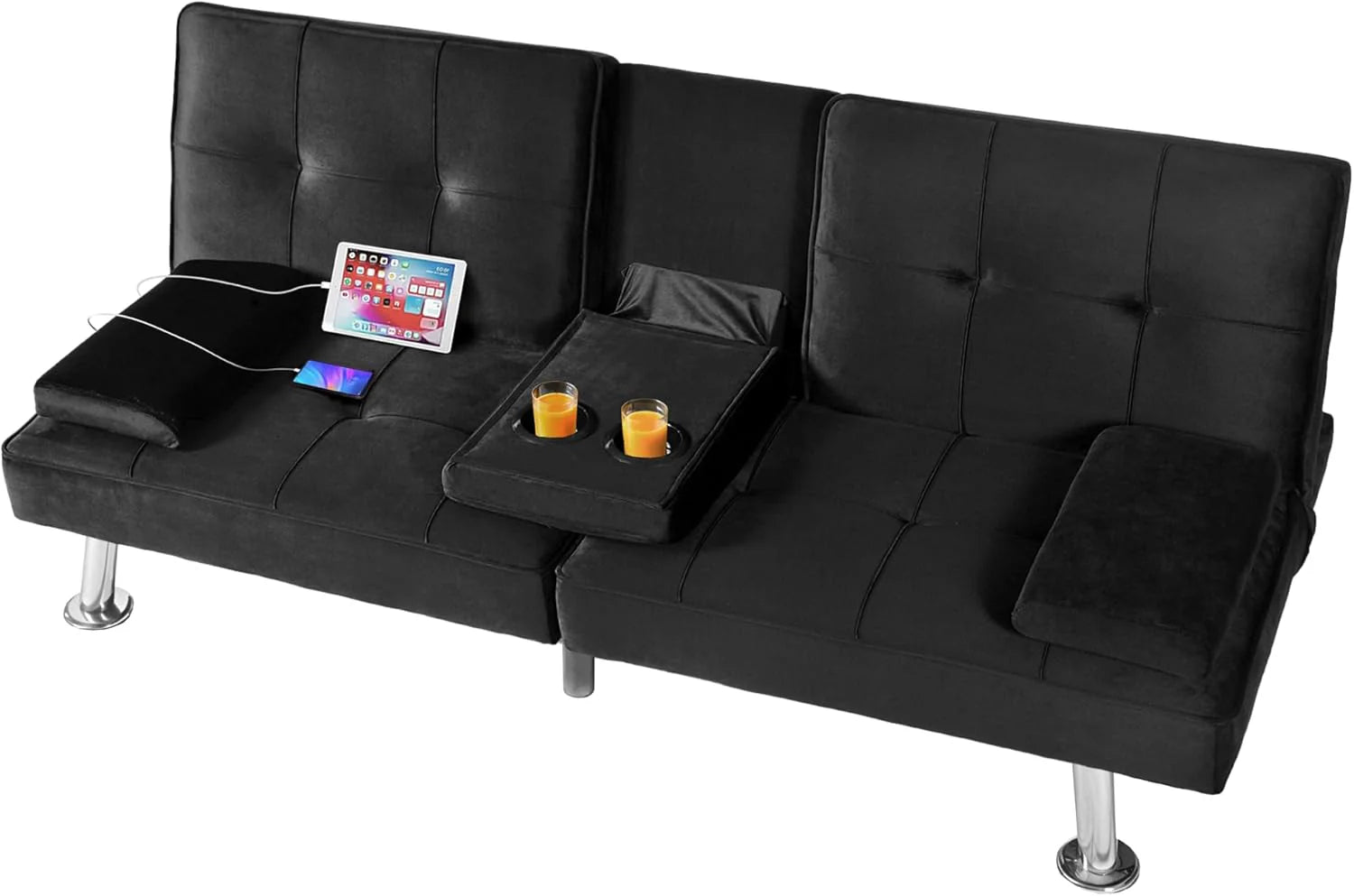 FLEXISPOT XCT3 Futon Sofa Bed with USB Charging Port Convertible Sleeper Couch